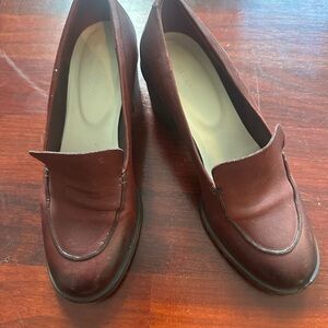 Del Carlo Burgundy Leather Loafers w Heel